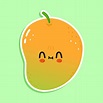 lindo y divertido personaje de pegatina de mango. icono de ilustración ...