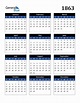 1863 Calendar (PDF, Word, Excel)