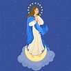 Our lady immaculate conception. virgin mary 3316951 Vector Art at Vecteezy
