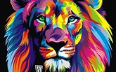 Abstract Lion Art | Download hd wallpapers of 244785-lion, Colorful ...