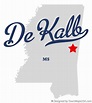 Map of De Kalb, MS, Mississippi