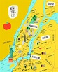 Illustrated Map of NYC New York City 8x10 - Etsy Canada | Nyc map, Map ...