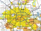 Road map of Houston Texas USA street area detailed free highway large