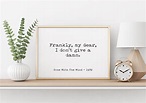 Vom Winde verweht Film Zitat Frankly My Dear I don't give - Etsy.de