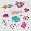 Love Stickers Set Vector | Imprimibles de amor, Diseño de amor ...