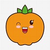 Mandarina kawaii dibujos animados sonriente icono de alimentos ...