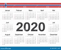 Vector Norwegian Circle Calendar 2020 Stock Vector - Illustration of ...