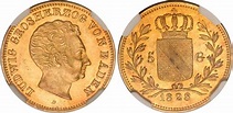 Moneda 5 Gulden Gran Ducado de Baden (1806-1918) Oro 1828 Luis I de ...