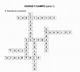 CIUDAD Y CAMPO (parte 1) Resuelve el crucigrama. 9 HORIZONTALES ...
