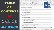 Create A Table Of Contents Word - Gambaran