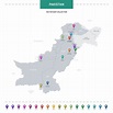 Mapa Do Paquistão. Regiões Urbanas. Vetor Ilustração Stock - Ilustração ...