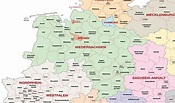 Mapa da Baixa Saxônia - Alemanha Online