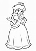 princess peach from mario bros coloring page