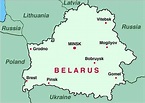 Map of Belarus showing its capital Minsk Lithuania, Poland, Grodno ...