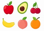 conjunto de frutas saludables de dibujos animados 1430512 Vector en ...