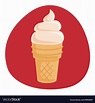Icon of a vanilla ice-cream Royalty Free Vector Image