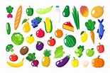 Conjunto de dibujos animados de vector de alimentos orgánicos ...