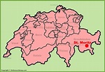 St. Moritz location on the Switzerland map - Ontheworldmap.com