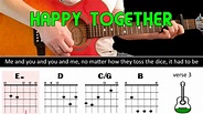 Easy play along series - HAPPY TOGETHER - Acoustic guitar lesson ...