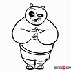 How to Draw Po in Fist and Palm Greeting Pose | Kung Fu Panda