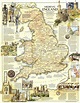 Map of Medieval England, by National Geographic Magazine, October 1979 ...