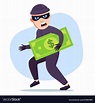 A thief who has stolen money Royalty Free Vector Image
