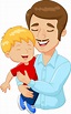 Dibujos animados feliz familia padre con hijo Vector Premium | Papa ...