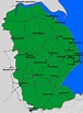 Map of Lincolnshire Wolds - great for holidays on the east coast of the UK
