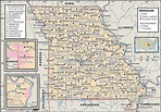 Labeled Map of Missouri with Capital & Cities