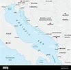 mapa vectorial del mar adriático con sus países vecinos Imagen Vector ...