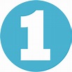 White Number 1 In Blue Circle transparent PNG - StickPNG