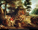 The Wild Boar Hunt after a painting by Rubens 1840 50 - Eugene ...