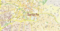Santa Fe New Mexico US PDF Vector Map Exact City Plan High Detailed ...