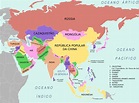 Mapa Ásia (Fonte: Wikimedia Commons) - Escola Educação