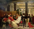 Horace Vernet Pope Julius II orders Bramante, Michelangelo and Raphael ...
