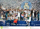 KYIV, UKRAINE - MAY 26, 2018: Footballers of Real Madrid Celebrate the Victory in the Final of ...
