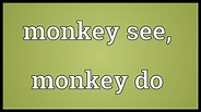 Monkey see, monkey do Meaning - YouTube