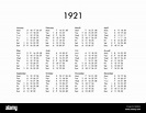 Calendario del año 1921 Fotografía de stock - Alamy