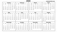 2020 Calendar Printable Template Holidays, Word, Excel, PDF, Wallpaper ...