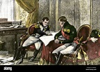 Der französische Kaiser Napoleon und der russische Zar Alexander I. ein ...
