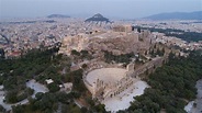 Vista Aérea Da Acrópole Da Citadela Antiga De Atenas Em Grécia Foto de ...