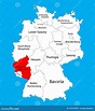 Mapa Del Estado De Renania-Palatinado, Alemania, Silueta Del Mapa Del ...