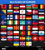 Banderas de todos los países de Europa. Estilo plano Imagen Vector de ...