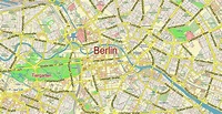 Berlin Germany PDF Vector Map: City Plan Low Detailed (for small print ...