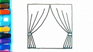 How to draw curtains - Easy to follow - step by step drawing tutorial ...