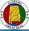 Wappen von Alabama, USA vektor abbildung. Illustration von wappenkunde ...