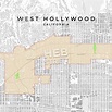 Vector map of West Hollywood, California, USA. Various colors for ...