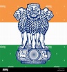 India el escudo y la bandera, símbolos oficiales de la nación Imagen ...