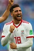 Alireza Jahanbakhsh of IR Iran celebrates at full time during the ...