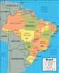 Brazil states map - Brazil map with states (South America - Americas)